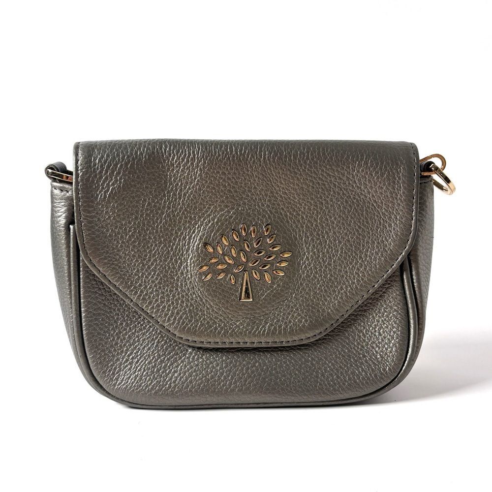 Mulberry Mini Pebbled Leather Crossbody – Tree Logo, British Designer